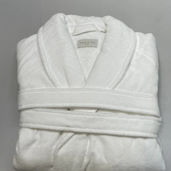 NEW FRETTE Unisex Velour Shawl Collar Bathrobe Size L - Picture 6 of 10